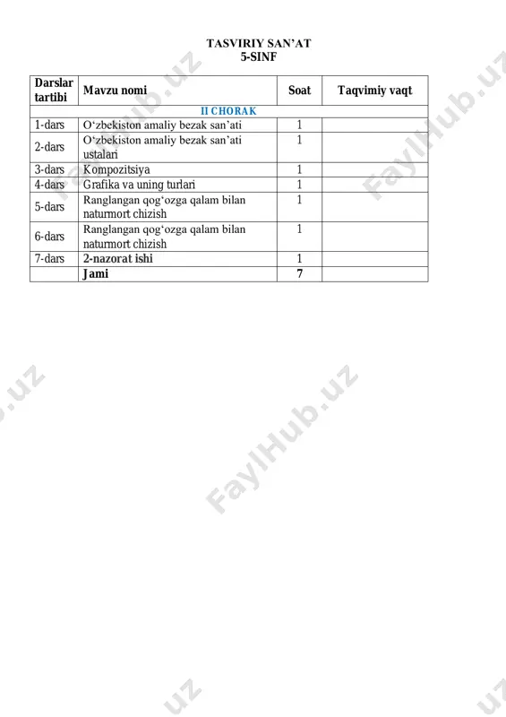 tasviriy san’at 5-sinf — PDF