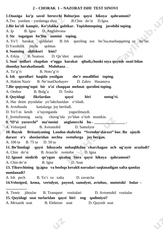 3_sinf_o'qish_savodxonligi_test_2_chorak_1_nazorat_ishi_4 — DOCX