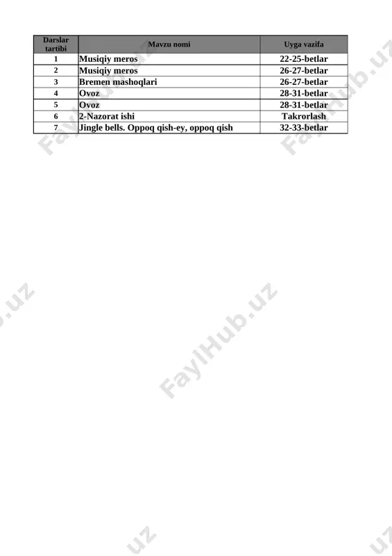 3-sinf musiqa 2-chorak — XLSX