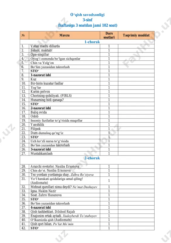 o'qish savodxonligi 3-sinf 2025-2026 — PDF