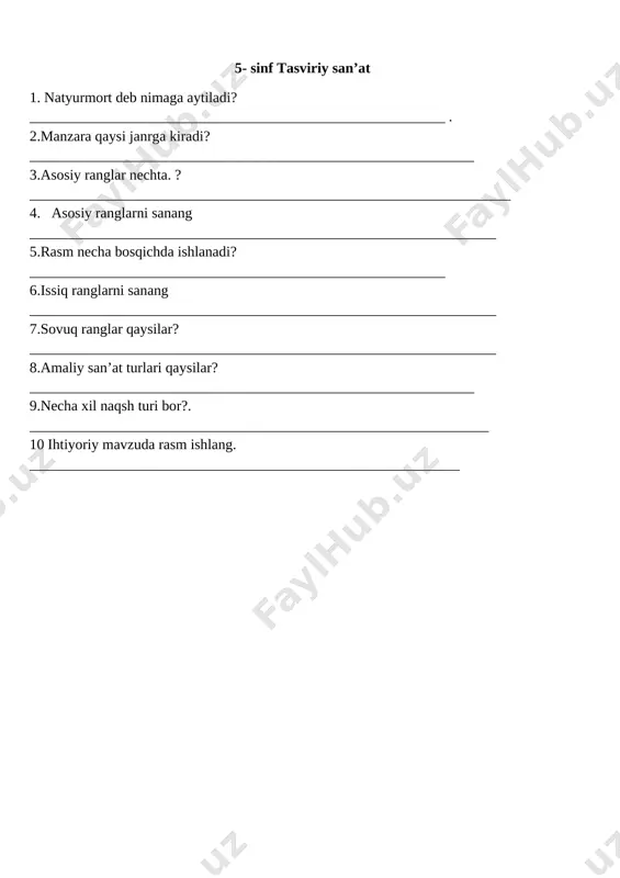 5_sinf_tasviriy_san'at_monitoring_savollar_@e_baza_ishreja — DOCX