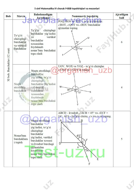 5 sinf matematika bsb-9 demo — DOCX