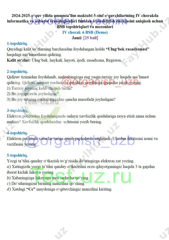 5 sinf informatika bsb-4 demo — DOCX
