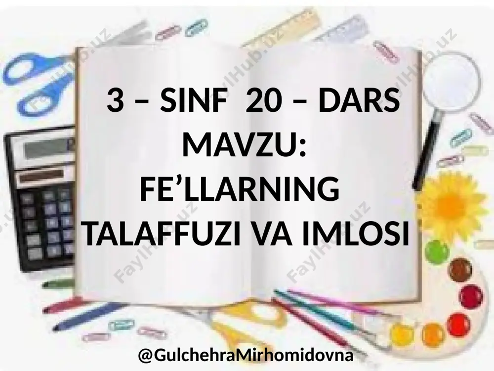 ona tili 4-chorak 3-sinf 20-dars @gulchehramirhomidovna — PPTX