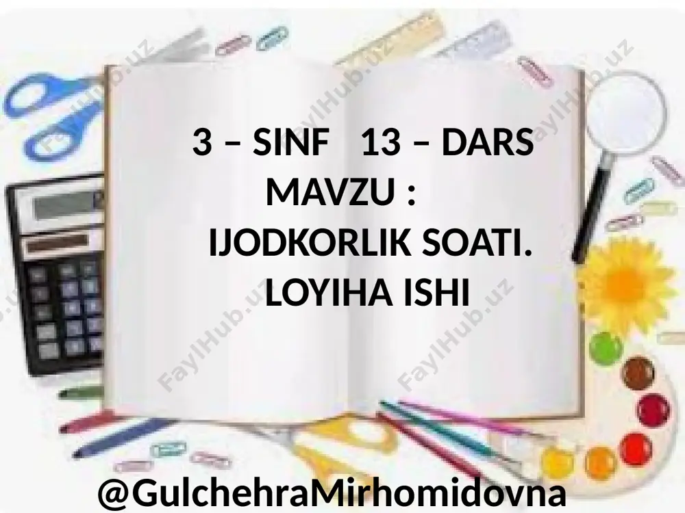 ona tili 4-chorak 13-dars @gulchehramirhomidovna — PPTX