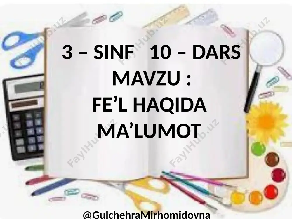 ona tili 4-chorak 10-dars @gulchehramirhomidovna — PPTX