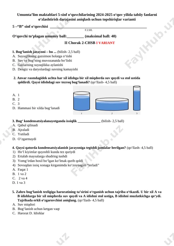 5 sinf chsb-2 2v — DOCX