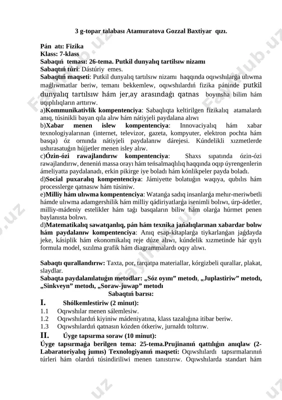 gozzal sabaq islenbe(1) — DOCX