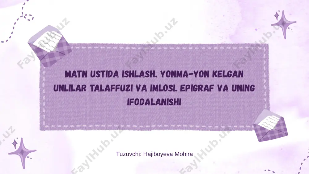 matn ustida ishlash — PPTX