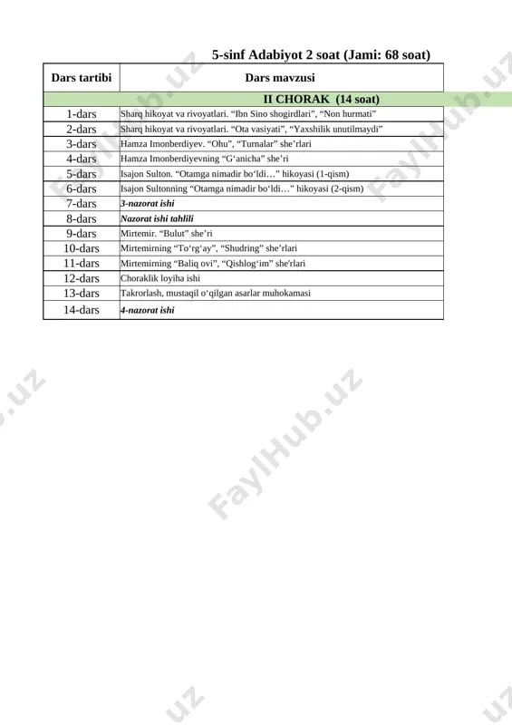 5_sinf_adabiyot_2_chorak_tmr — XLSX