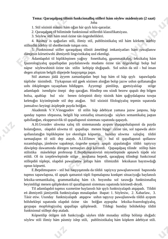 funksionalliq stil — DOCX