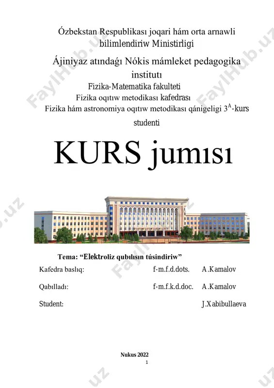 j.xabibullaeva kurs jumisi — PDF
