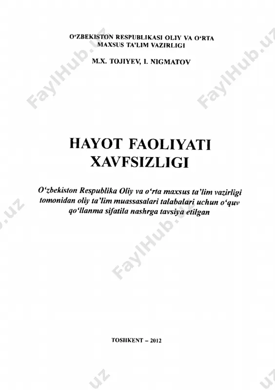 nigmatov_i. hayot faoliyati xavsizligi — PDF