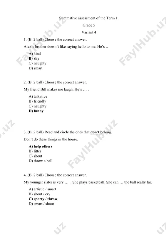 5_sinf_ingliz_tili_1_chsb_4_variant@summativ_formativ_baholash — PDF
