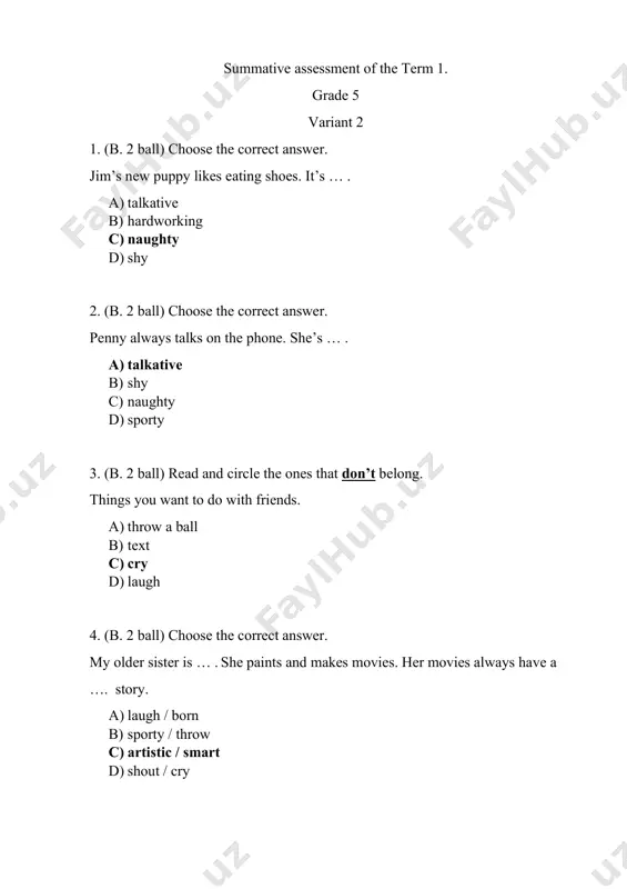 5_sinf_ingliz_tili_1_chsb_2_variant@summativ_formativ_baholash — PDF