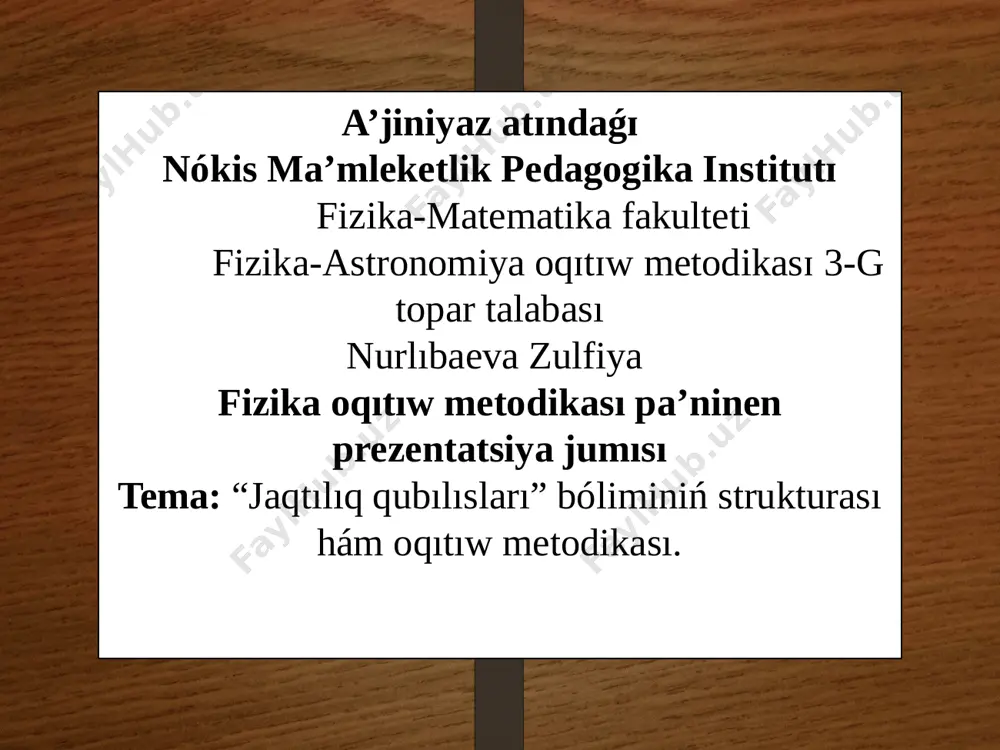 zulfiya 7 — PPTX