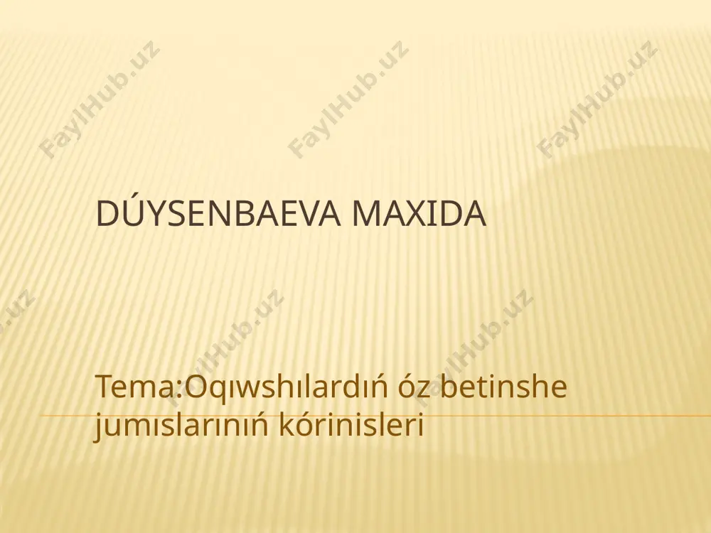dúysenbaeva maxida — PPTX