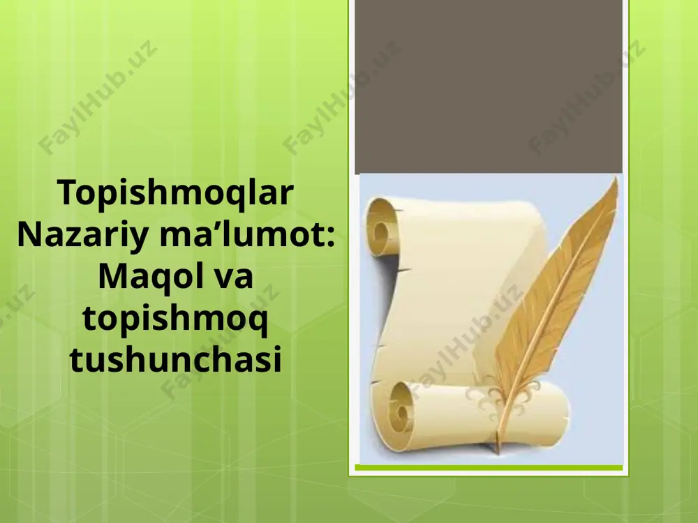 5-sinf. topishmoqlar — PPTX
