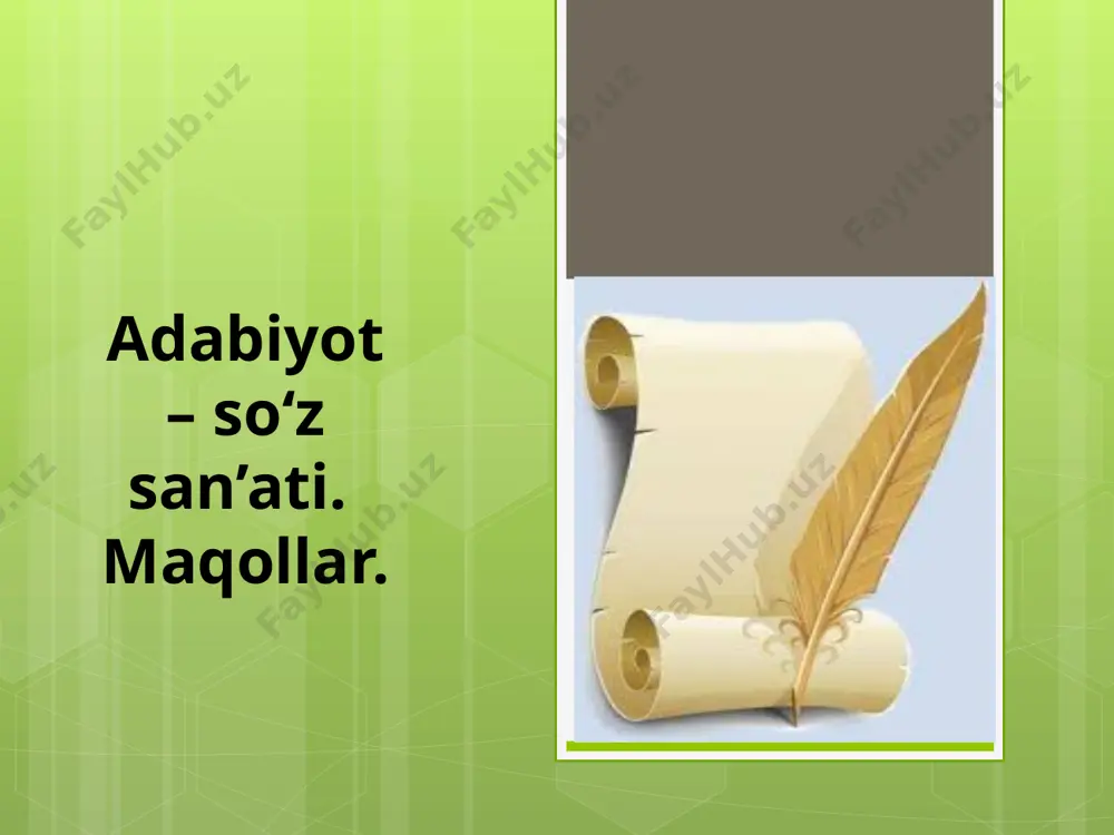 5-sinf. adabiyot - so'z san'ati. maqollar — PPTX
