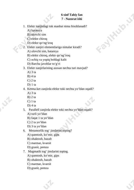 6-sinf tabiiy fan — DOCX