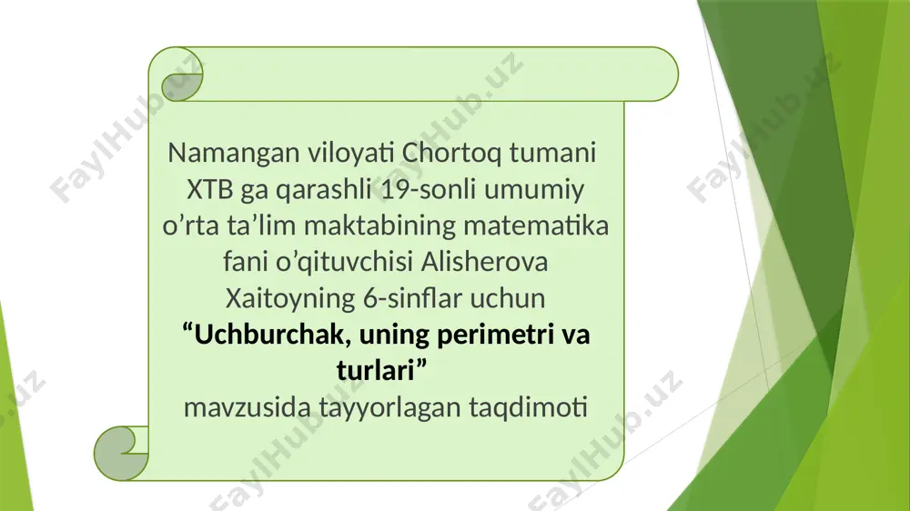 6-sinflar uchun taqdimot — PPTX