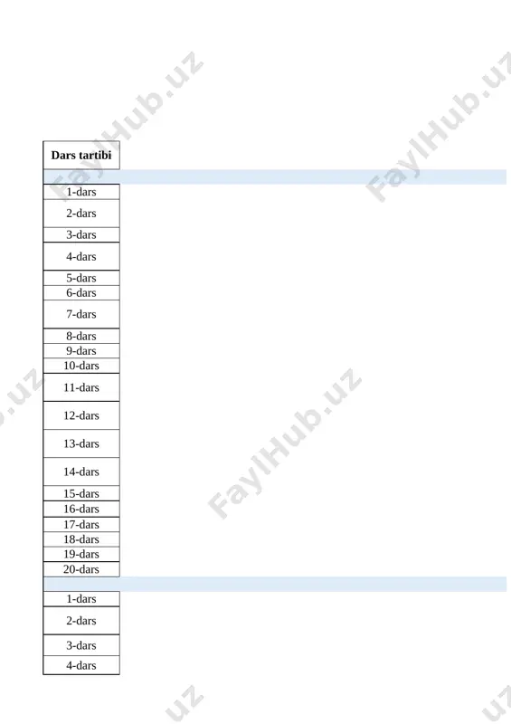 texnologiya 6-sinf td — XLSX