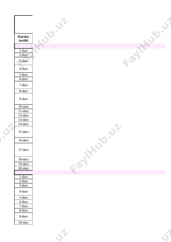 texnologiya 6-sinf servis — XLSX