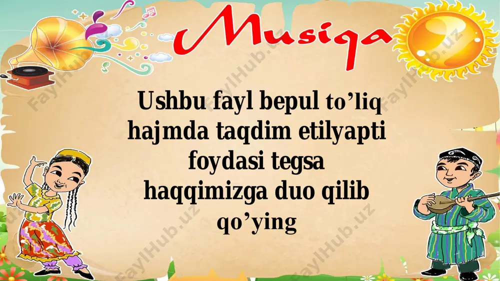 6 sinf musiqa ko'rgazmalar yillik — PDF