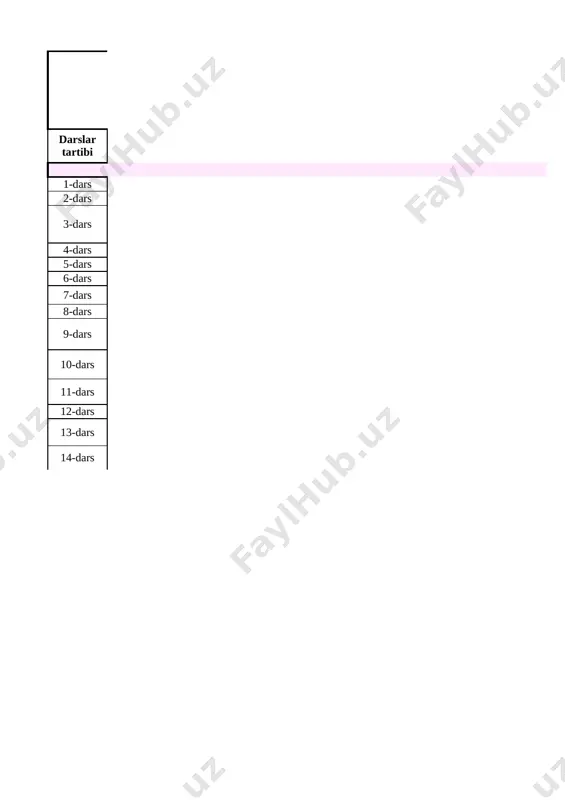 texnologiya 6-sinf servis — XLSX