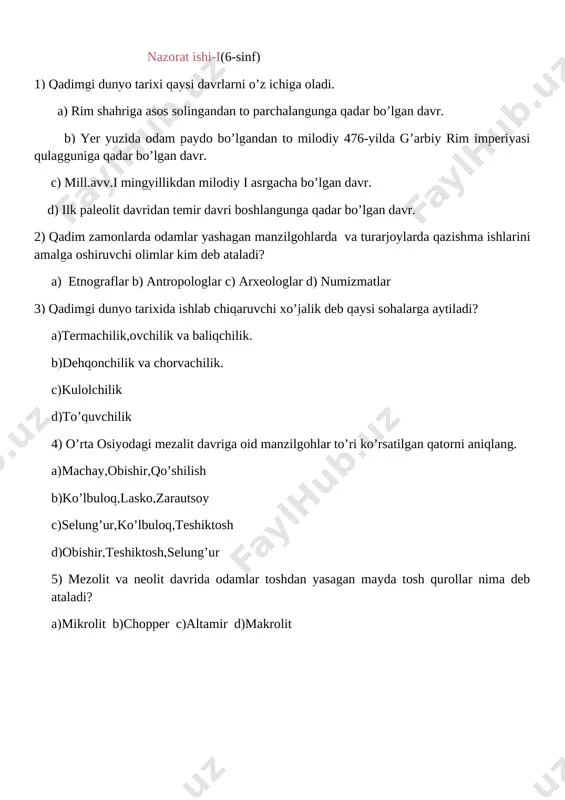 nazorat ishlari 6-7-sinflar(2) — DOCX
