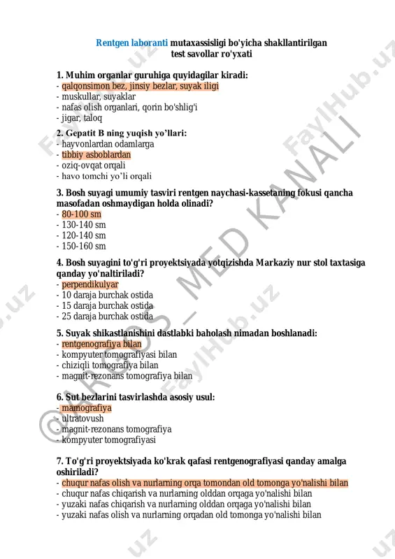 rentgen laborant javobi @argos_med — PDF