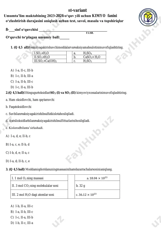 8 sinf 3 variant — PDF