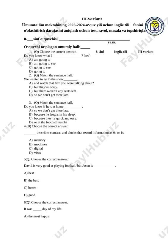 5.ingliz tili 3 variant - — DOCX