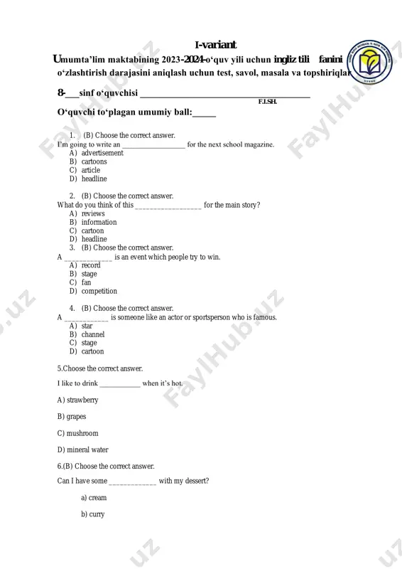 5.ingliz tili 1 variant - (2) — PDF