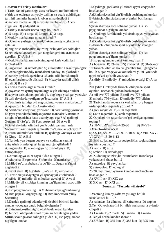 5_sinf_tarix_mavzuviy_test — DOCX