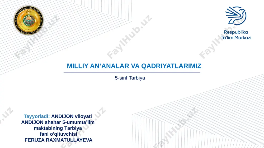 5.31 milliy an`ana va qadriyatlarimiz — PPTX