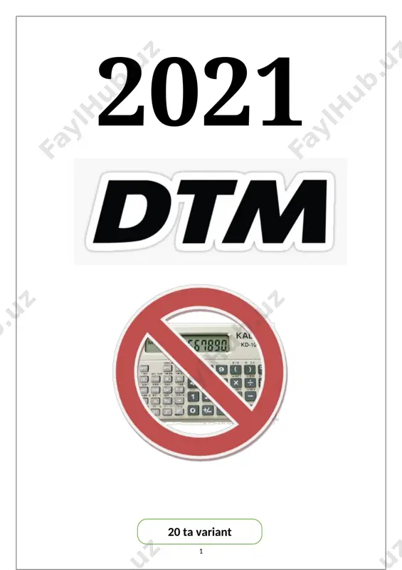 2021-yil dtm 20 ta varinat. — DOCX