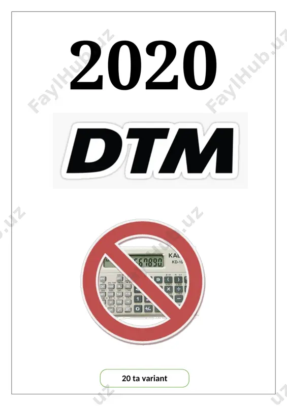 2020-yil dtm 20 ta variant. — DOCX