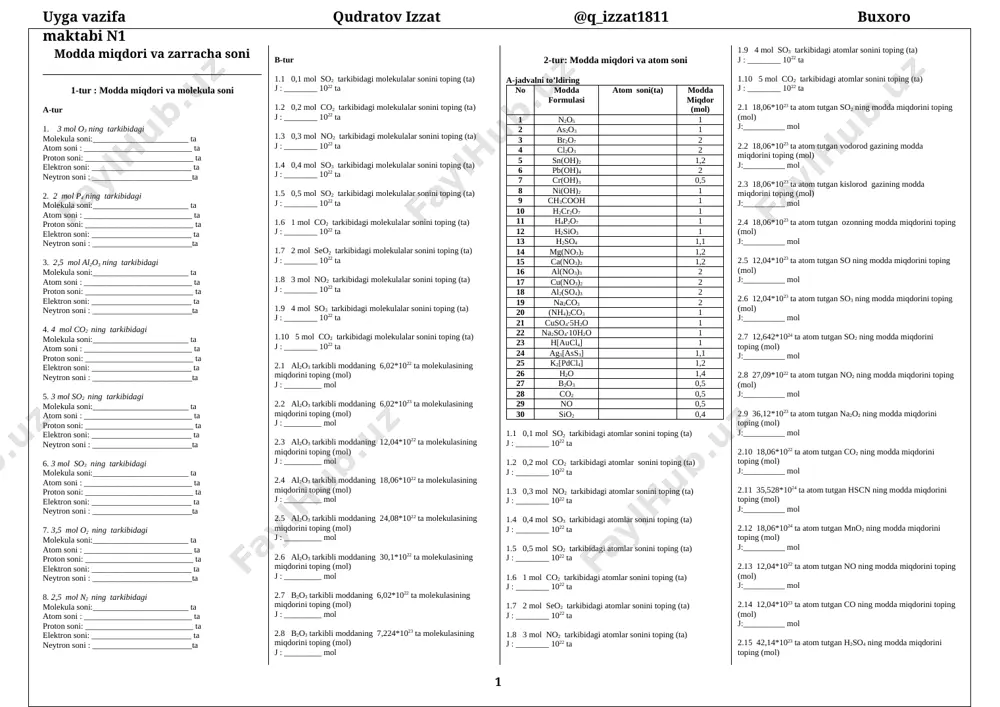 3.7-dars. modda miqdori va zarracha soni — DOCX