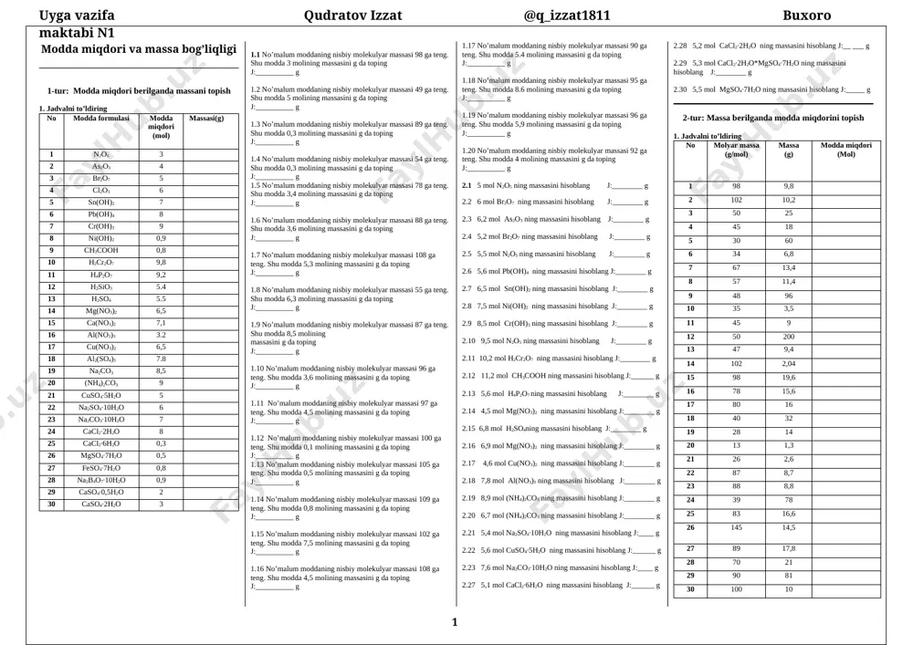 3.5-dars. modda miqdori va massa — DOCX