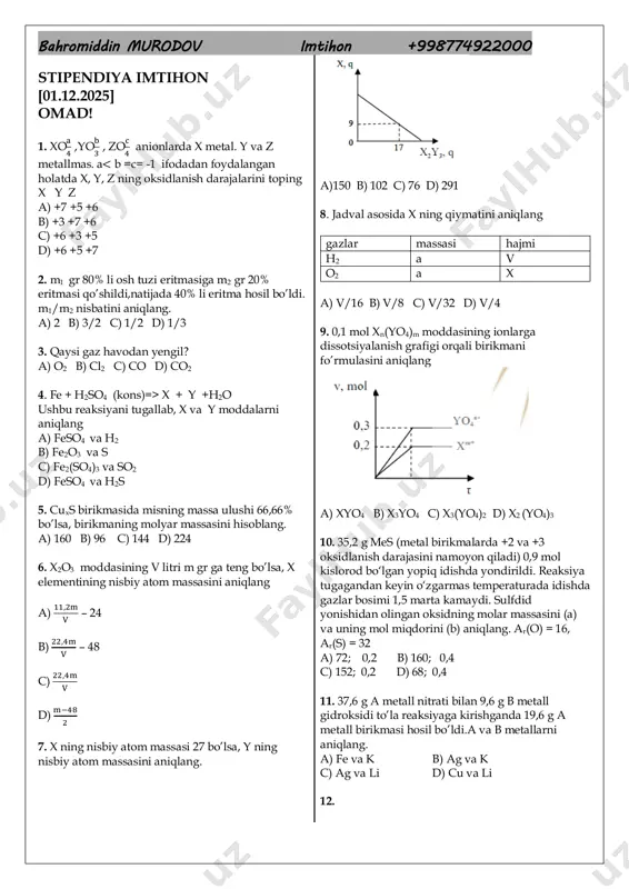 noyabr oylik imtihon(j-siz) — PDF