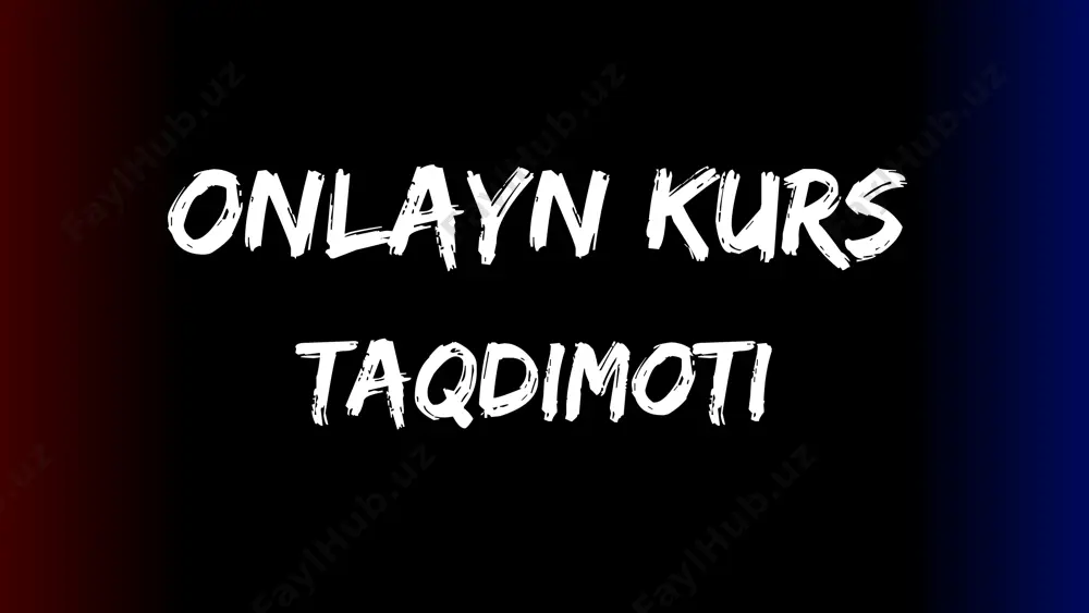 onlayn kurs taqdimoti — PDF