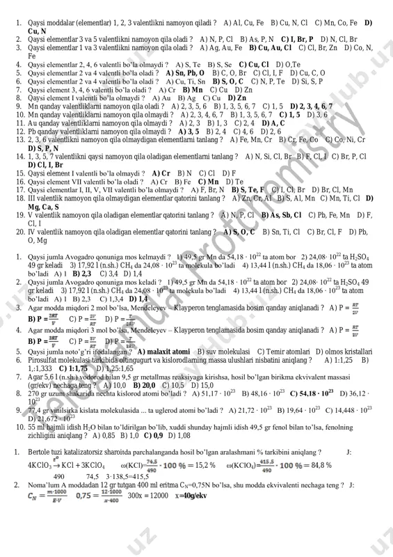 270 ta misolning yechimlari — PDF