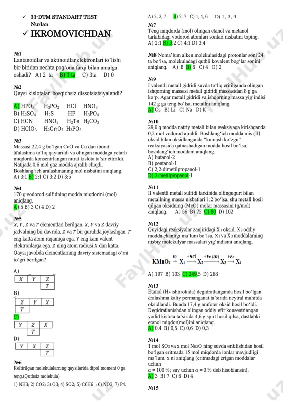 kimyo-33(javobli) — PDF