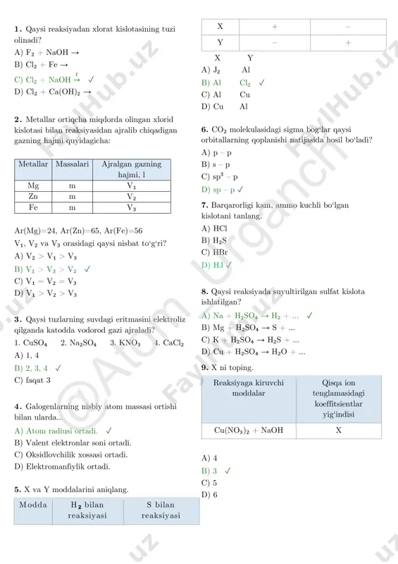 test sertiifkat boshlang'ich daraja — PDF
