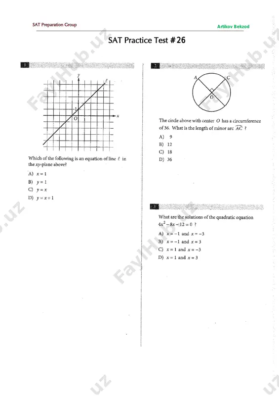 sat - practice test # 26 — PDF