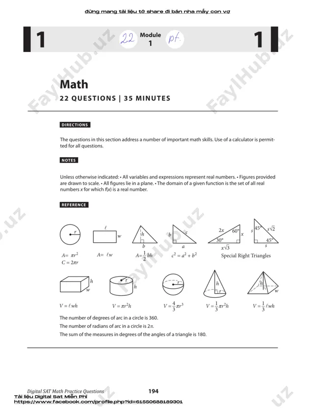 sat - practice test # 22-yechim — PDF