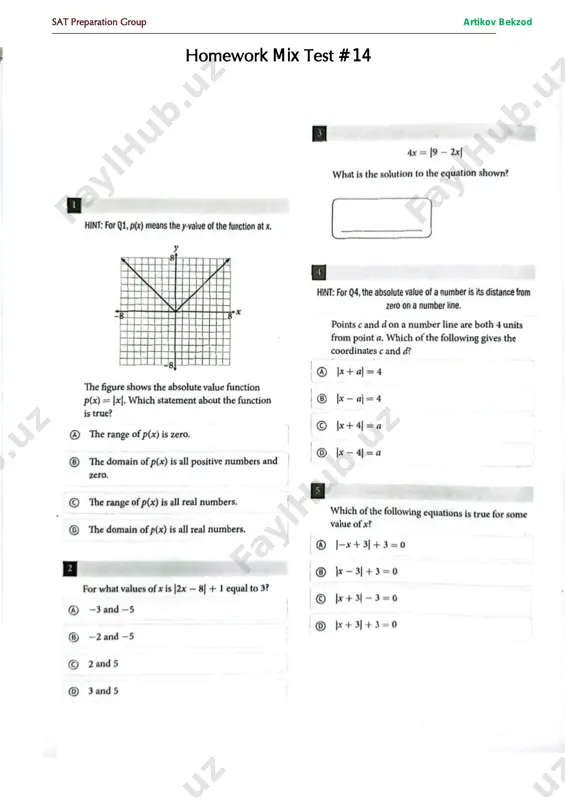 homework mix test # 14 — PDF