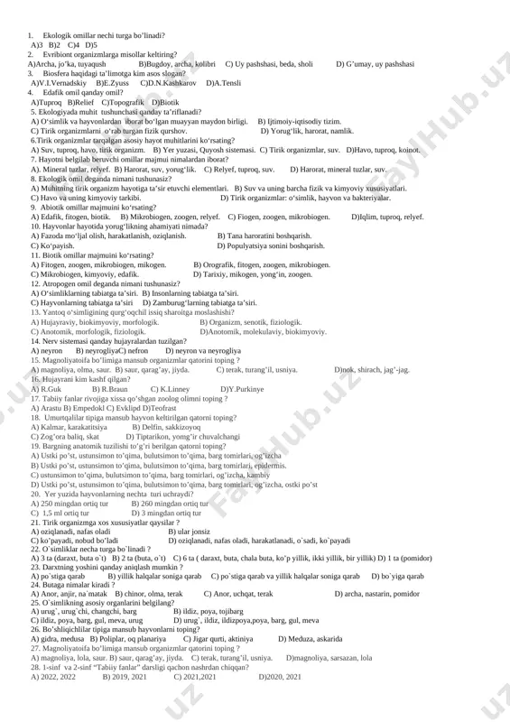 test bttf yakuniy 4-kurslar — DOCX
