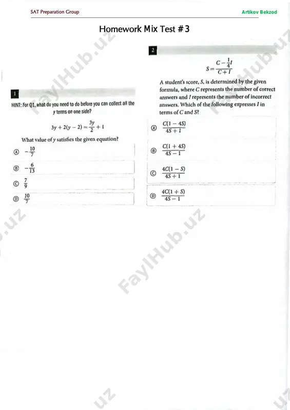 homework mix test # 3 — PDF